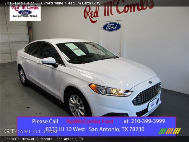 2016 Ford Fusion S in Oxford White