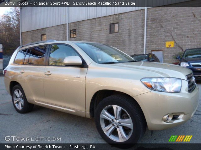 2008 Toyota Highlander Sport 4WD in Sandy Beach Metallic