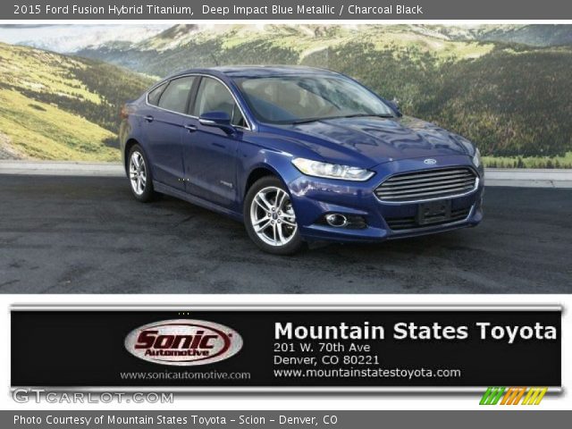 2015 Ford Fusion Hybrid Titanium in Deep Impact Blue Metallic