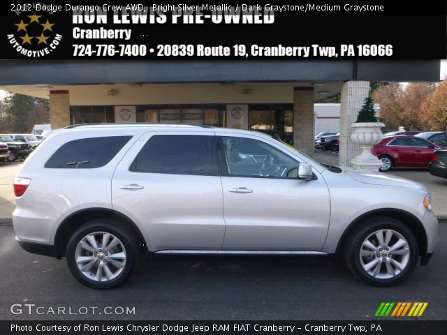 2012 Dodge Durango Crew AWD in Bright Silver Metallic