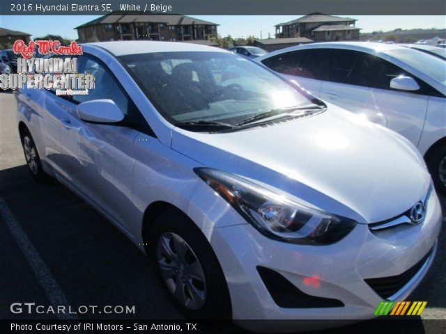 2016 Hyundai Elantra SE in White