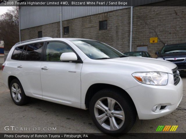 2008 Toyota Highlander Limited 4WD in Blizzard White Pearl