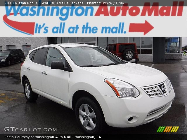 2010 Nissan Rogue S AWD 360 Value Package in Phantom White