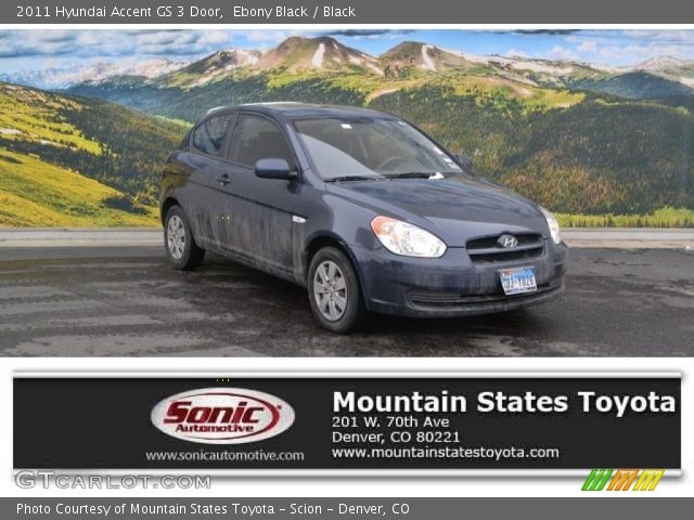2011 Hyundai Accent GS 3 Door in Ebony Black