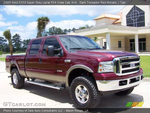 2005 Ford F250 Super Duty Lariat FX4 Crew Cab 4x4 in Dark Toreador Red Metallic