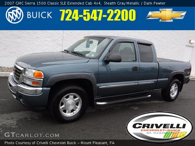 2007 GMC Sierra 1500 Classic SLE Extended Cab 4x4 in Stealth Gray Metallic