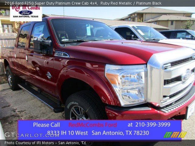 2016 Ford F250 Super Duty Platinum Crew Cab 4x4 in Ruby Red Metallic