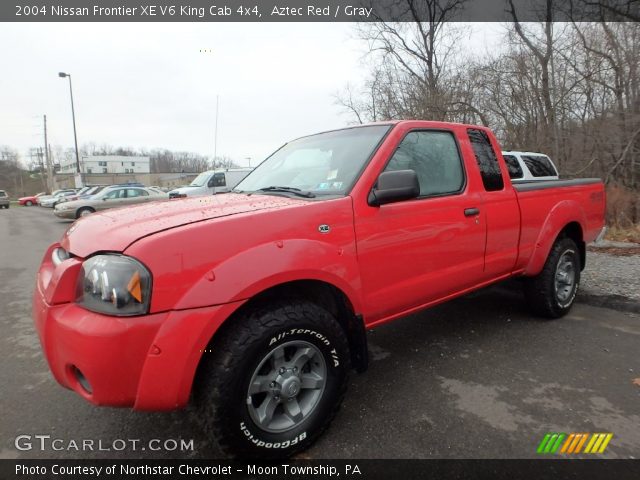 2004 Nissan Frontier XE V6 King Cab 4x4 in Aztec Red