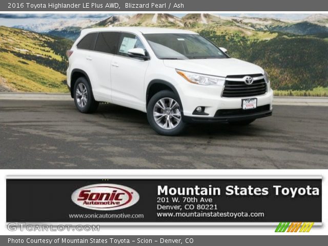 2016 Toyota Highlander LE Plus AWD in Blizzard Pearl