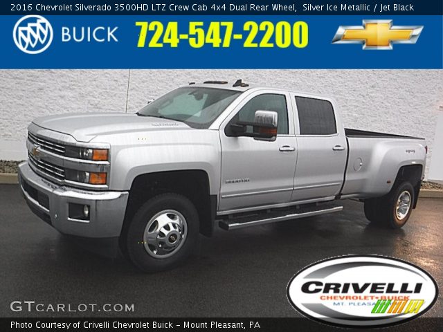 2016 Chevrolet Silverado 3500HD LTZ Crew Cab 4x4 Dual Rear Wheel in Silver Ice Metallic