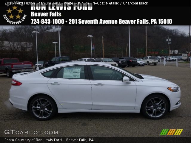 2016 Ford Fusion Titanium AWD in White Platinum Tri-Coat Metallic