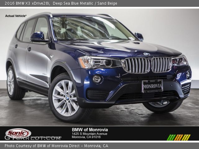 2016 BMW X3 xDrive28i in Deep Sea Blue Metallic