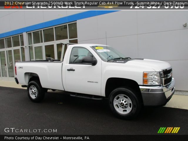2012 Chevrolet Silverado 2500HD Work Truck Regular Cab 4x4 Plow Truck in Summit White