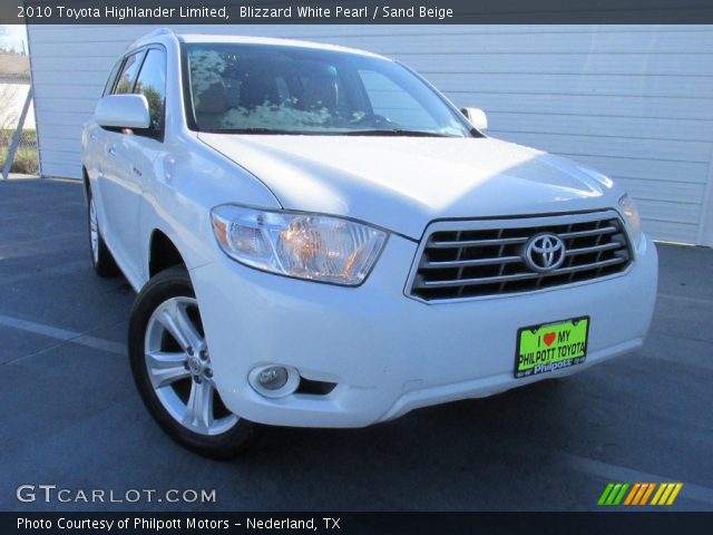 2010 Toyota Highlander Limited in Blizzard White Pearl