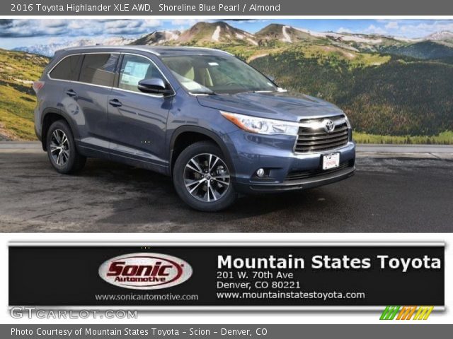 2016 Toyota Highlander XLE AWD in Shoreline Blue Pearl