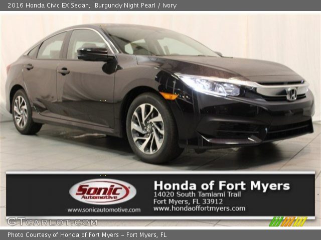 2016 Honda Civic EX Sedan in Burgundy Night Pearl