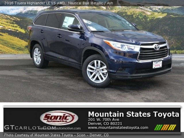 2016 Toyota Highlander LE V6 AWD in Nautical Blue Metallic