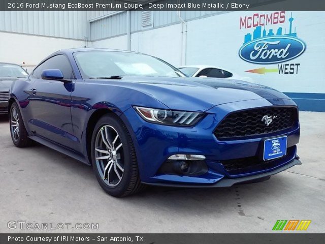 2016 Ford Mustang EcoBoost Premium Coupe in Deep Impact Blue Metallic