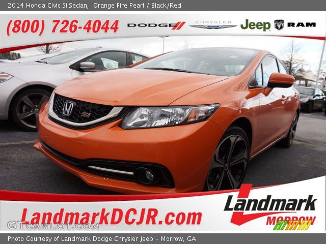 2014 Honda Civic Si Sedan in Orange Fire Pearl