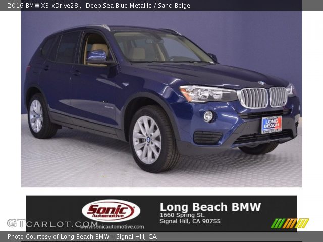 2016 BMW X3 xDrive28i in Deep Sea Blue Metallic