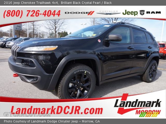 2016 Jeep Cherokee Trailhawk 4x4 in Brilliant Black Crystal Pearl