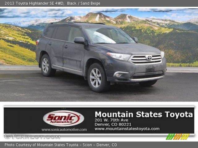 2013 Toyota Highlander SE 4WD in Black