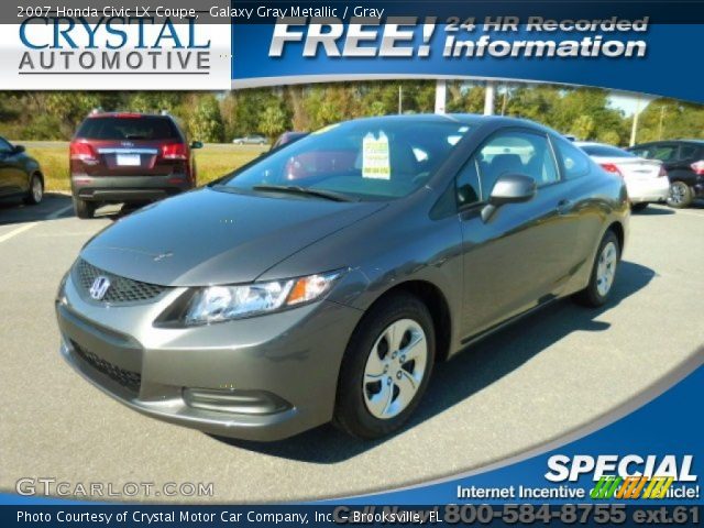 2007 Honda Civic LX Coupe in Galaxy Gray Metallic