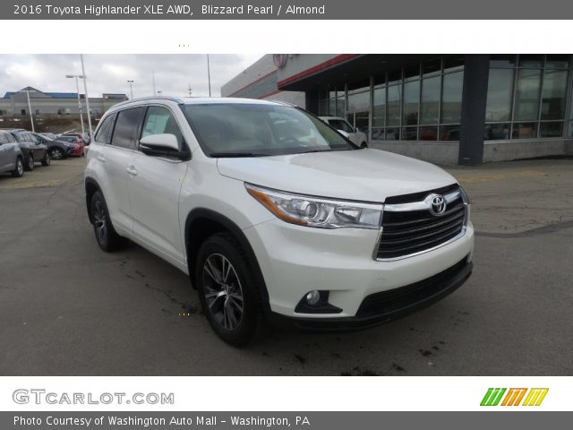 2016 Toyota Highlander XLE AWD in Blizzard Pearl