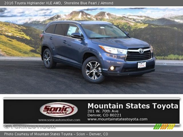 2016 Toyota Highlander XLE AWD in Shoreline Blue Pearl