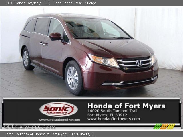 2016 Honda Odyssey EX-L in Deep Scarlet Pearl