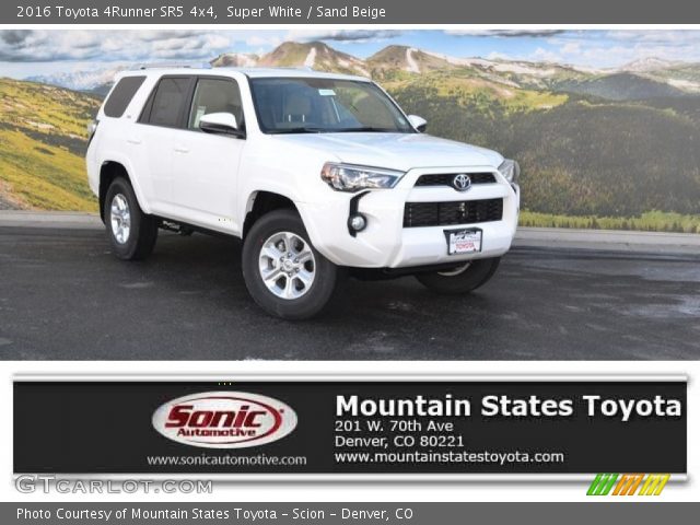 2016 Toyota 4Runner SR5 4x4 in Super White