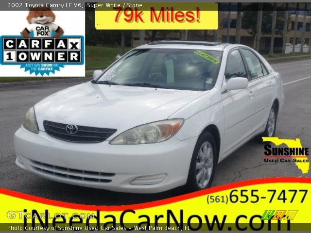 2002 Toyota Camry LE V6 in Super White