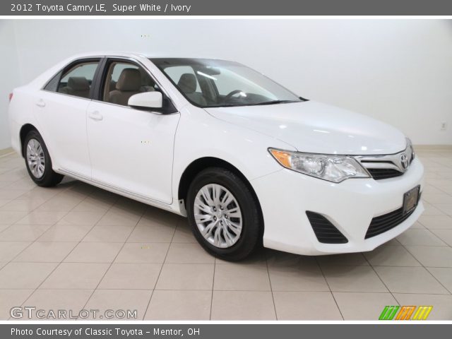 2012 Toyota Camry LE in Super White