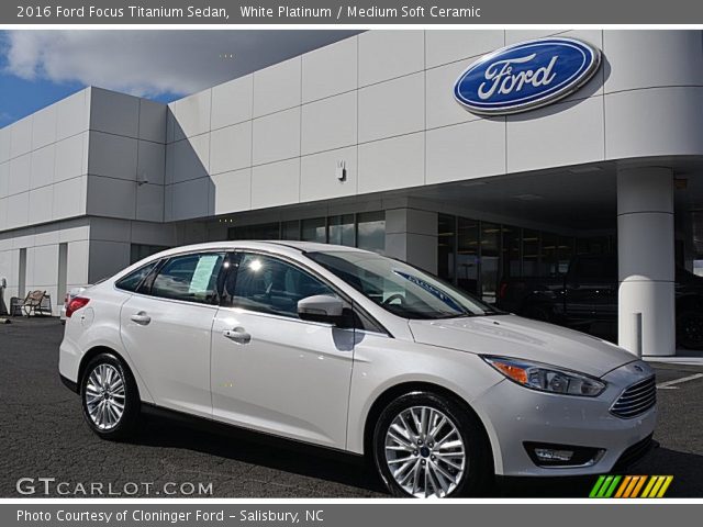 2016 Ford Focus Titanium Sedan in White Platinum