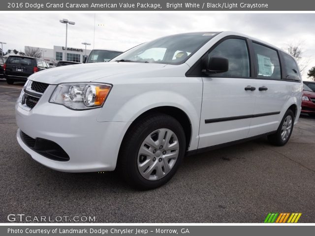 Bright White 2016 Dodge Grand Caravan American Value Package Black 