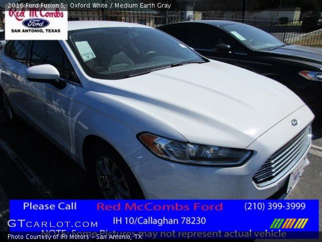 2016 Ford Fusion S in Oxford White