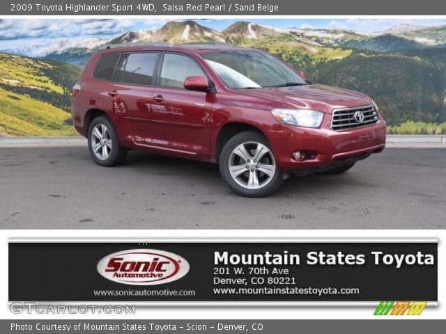 2009 Toyota Highlander Sport 4WD in Salsa Red Pearl