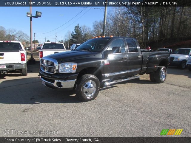 2008 Dodge Ram 3500 SLT Quad Cab 4x4 Dually in Brilliant Black Crystal Pearl