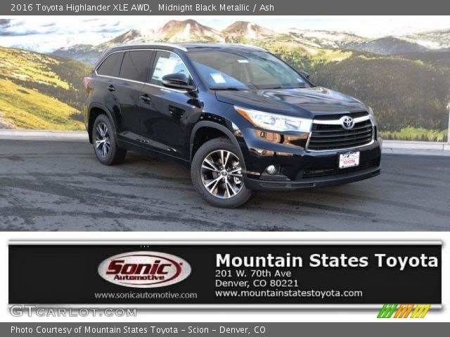 2016 Toyota Highlander XLE AWD in Midnight Black Metallic