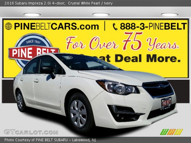 2016 Subaru Impreza 2.0i 4-door in Crystal White Pearl