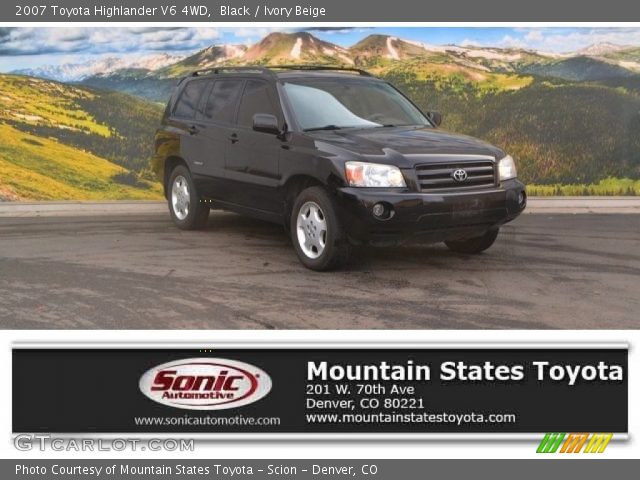 2007 Toyota Highlander V6 4WD in Black