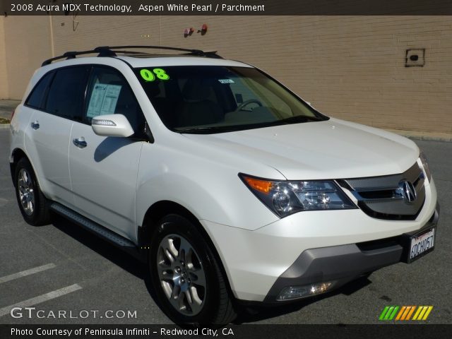 2008 Acura MDX Technology in Aspen White Pearl