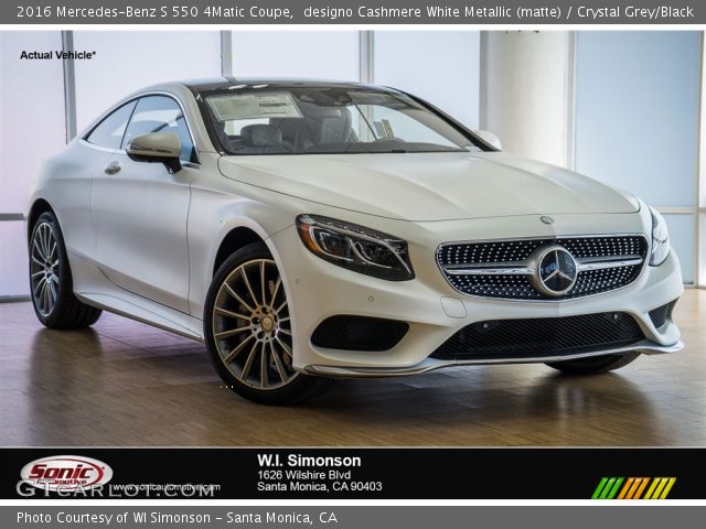 2016 Mercedes-Benz S 550 4Matic Coupe in designo Cashmere White Metallic (matte)