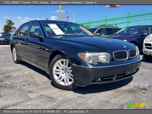 2002 BMW 7 Series 745Li Sedan in Black Sapphire Metallic