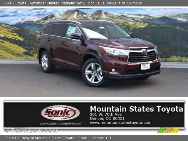 2016 Toyota Highlander Limited Platinum AWD in Ooh La La Rouge Mica