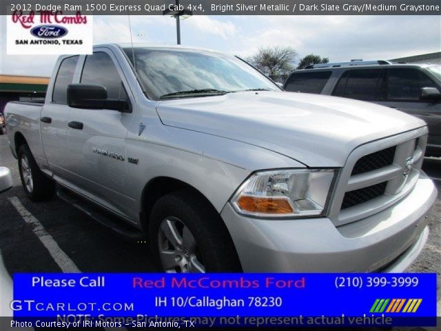 2012 Dodge Ram 1500 Express Quad Cab 4x4 in Bright Silver Metallic