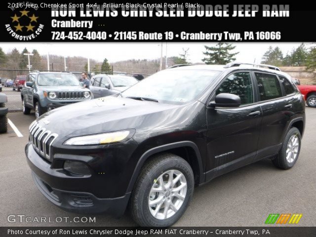 2016 Jeep Cherokee Sport 4x4 in Brilliant Black Crystal Pearl