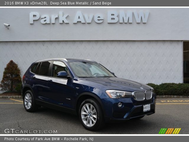 2016 BMW X3 xDrive28i in Deep Sea Blue Metallic