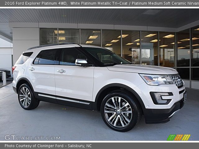 2016 Ford Explorer Platinum 4WD in White Platinum Metallic Tri-Coat