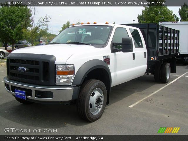 2008 Ford F550 Super Duty XL Crew Cab Chassis Dump Truck in Oxford White